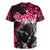 Hip Hop Graffiti Design Rugby Jersey Sitting Hooded Figure and Red Black Street Art Elements - Wonder Print Shop