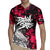 Hip Hop Graffiti Design Rugby Jersey Sitting Hooded Figure and Red Black Street Art Elements - Wonder Print Shop