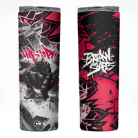 Hip Hop Graffiti Design Skinny Tumbler Sitting Hooded Figure and Red Black Street Art Elements - Wonder Print Shop