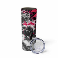 Hip Hop Graffiti Design Skinny Tumbler Sitting Hooded Figure and Red Black Street Art Elements - Wonder Print Shop