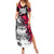 Hip Hop Graffiti Design Summer Maxi Dress Sitting Hooded Figure and Red Black Street Art Elements - Wonder Print Shop