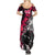 Hip Hop Graffiti Design Summer Maxi Dress Sitting Hooded Figure and Red Black Street Art Elements - Wonder Print Shop