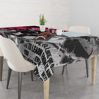 Hip Hop Graffiti Design Tablecloth Sitting Hooded Figure and Red Black Street Art Elements - Wonder Print Shop