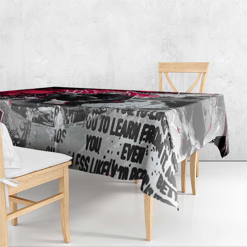 Hip Hop Graffiti Design Tablecloth Sitting Hooded Figure and Red Black Street Art Elements - Wonder Print Shop