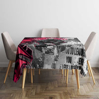 Hip Hop Graffiti Design Tablecloth Sitting Hooded Figure and Red Black Street Art Elements - Wonder Print Shop