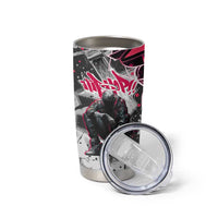 Hip Hop Graffiti Design Tumbler Cup Sitting Hooded Figure and Red Black Street Art Elements - Wonder Print Shop