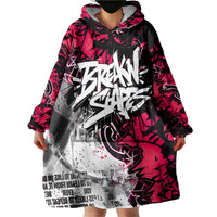 Hip Hop Graffiti Design Wearable Blanket Hoodie Sitting Hooded Figure and Red Black Street Art Elements - Wonder Print Shop