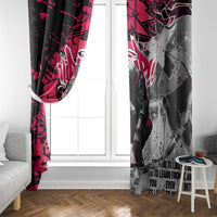 Hip Hop Graffiti Design Window Curtain Sitting Hooded Figure and Red Black Street Art Elements - Wonder Print Shop