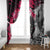 Hip Hop Graffiti Design Window Curtain Sitting Hooded Figure and Red Black Street Art Elements - Wonder Print Shop