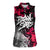 Hip Hop Graffiti Design Women Sleeveless Polo Shirt Sitting Hooded Figure and Red Black Street Art Elements - Wonder Print Shop