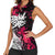 Hip Hop Graffiti Design Women Sleeveless Polo Shirt Sitting Hooded Figure and Red Black Street Art Elements - Wonder Print Shop