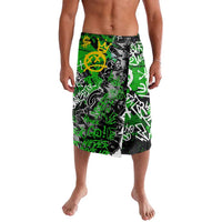 Graffiti Street Art Lavalava Smoking Ape Character and Neon Crown Symbols in Green and Yellow Graphic Design - Wonder Print Shop