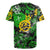 Graffiti Street Art Rugby Jersey Smoking Ape Character and Neon Crown Symbols in Green and Yellow Graphic Design - Wonder Print Shop