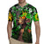 Graffiti Street Art Rugby Jersey Smoking Ape Character and Neon Crown Symbols in Green and Yellow Graphic Design - Wonder Print Shop