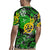 Graffiti Street Art Rugby Jersey Smoking Ape Character and Neon Crown Symbols in Green and Yellow Graphic Design - Wonder Print Shop