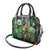 Graffiti Street Art Shoulder Handbag Smoking Ape Character and Neon Crown Symbols in Green and Yellow Graphic Design - Wonder Print Shop