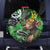 Graffiti Street Art Spare Tire Cover Smoking Ape Character and Neon Crown Symbols in Green and Yellow Graphic Design - Wonder Print Shop