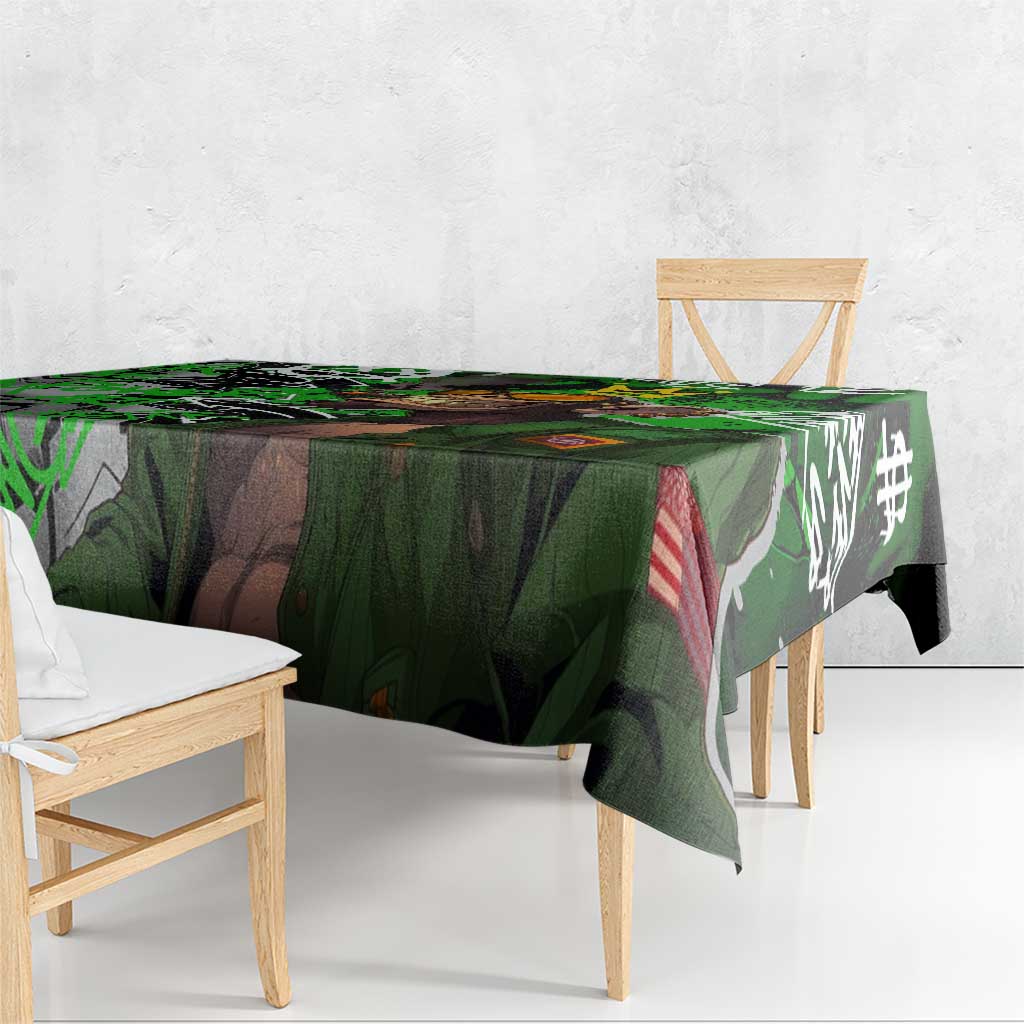 Graffiti Street Art Tablecloth Smoking Ape Character and Neon Crown Symbols in Green and Yellow Graphic Design - Wonder Print Shop