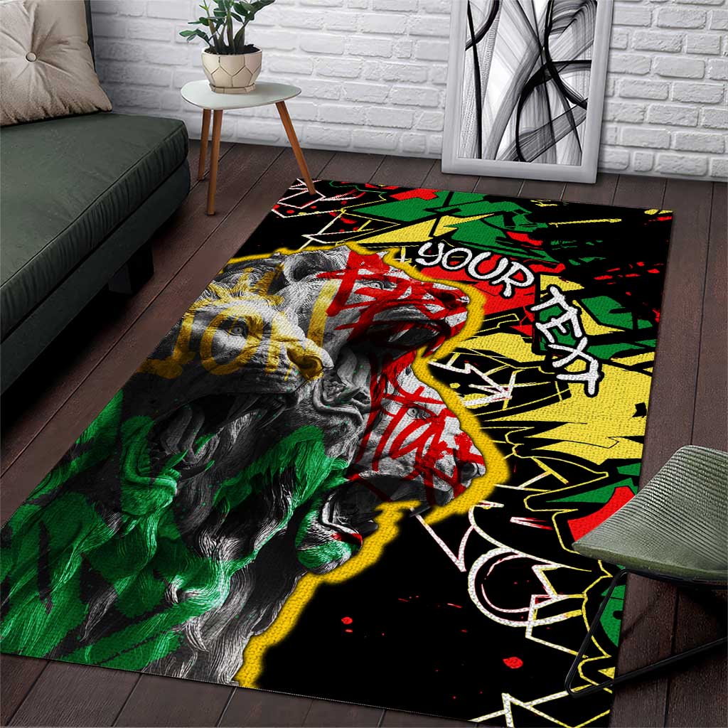 Lion King Africa Graffiti Street Art Area Rug Bold Text and Neon Colors Design - Wonder Print Shop