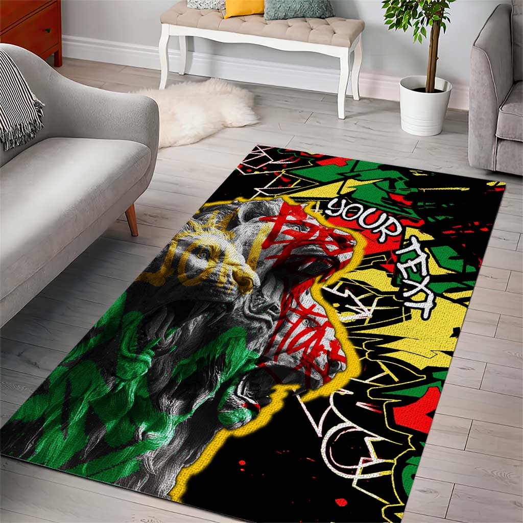Lion King Africa Graffiti Street Art Area Rug Bold Text and Neon Colors Design - Wonder Print Shop