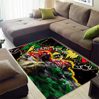 Lion King Africa Graffiti Street Art Area Rug Bold Text and Neon Colors Design - Wonder Print Shop