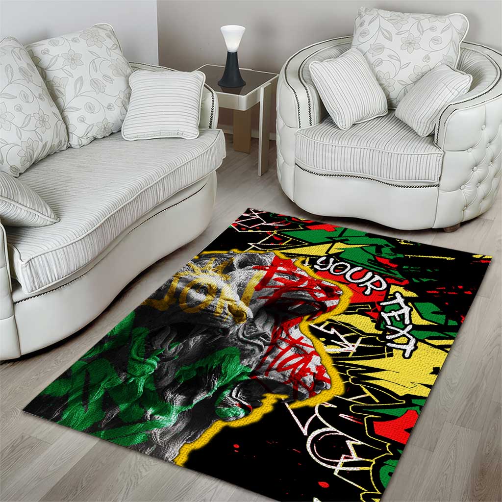 Lion King Africa Graffiti Street Art Area Rug Bold Text and Neon Colors Design - Wonder Print Shop