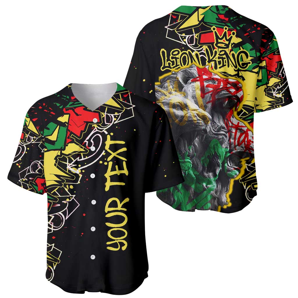 Lion King Africa Graffiti Street Art Baseball Jersey Bold Text and Neon Colors Design - Wonder Print Shop