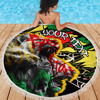Lion King Africa Graffiti Street Art Beach Blanket Bold Text and Neon Colors Design - Wonder Print Shop