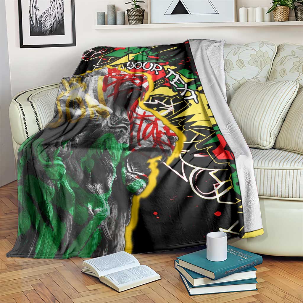 Lion King Africa Graffiti Street Art Blanket Bold Text and Neon Colors Design - Wonder Print Shop