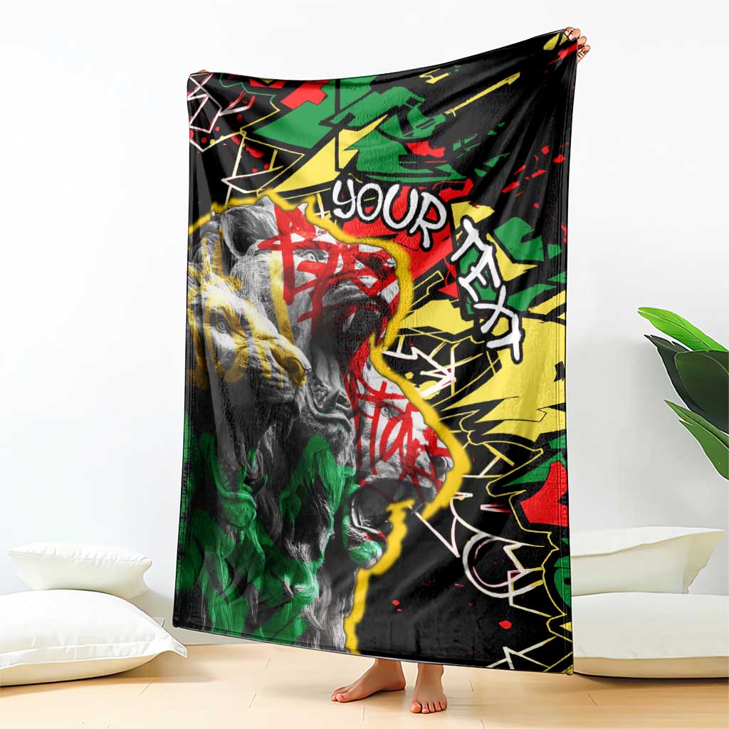Lion King Africa Graffiti Street Art Blanket Bold Text and Neon Colors Design - Wonder Print Shop