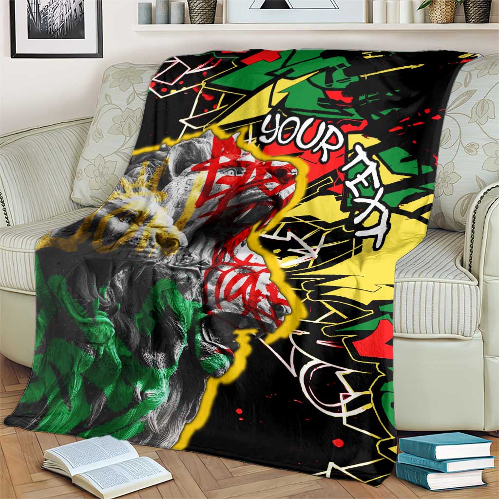 Lion King Africa Graffiti Street Art Blanket Bold Text and Neon Colors Design - Wonder Print Shop