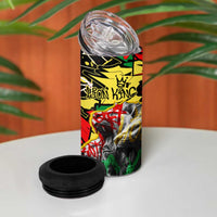 Lion King Africa Graffiti Street Art 4 in 1 Can Cooler Tumbler Bold Text and Neon Colors Design - Wonder Print Shop