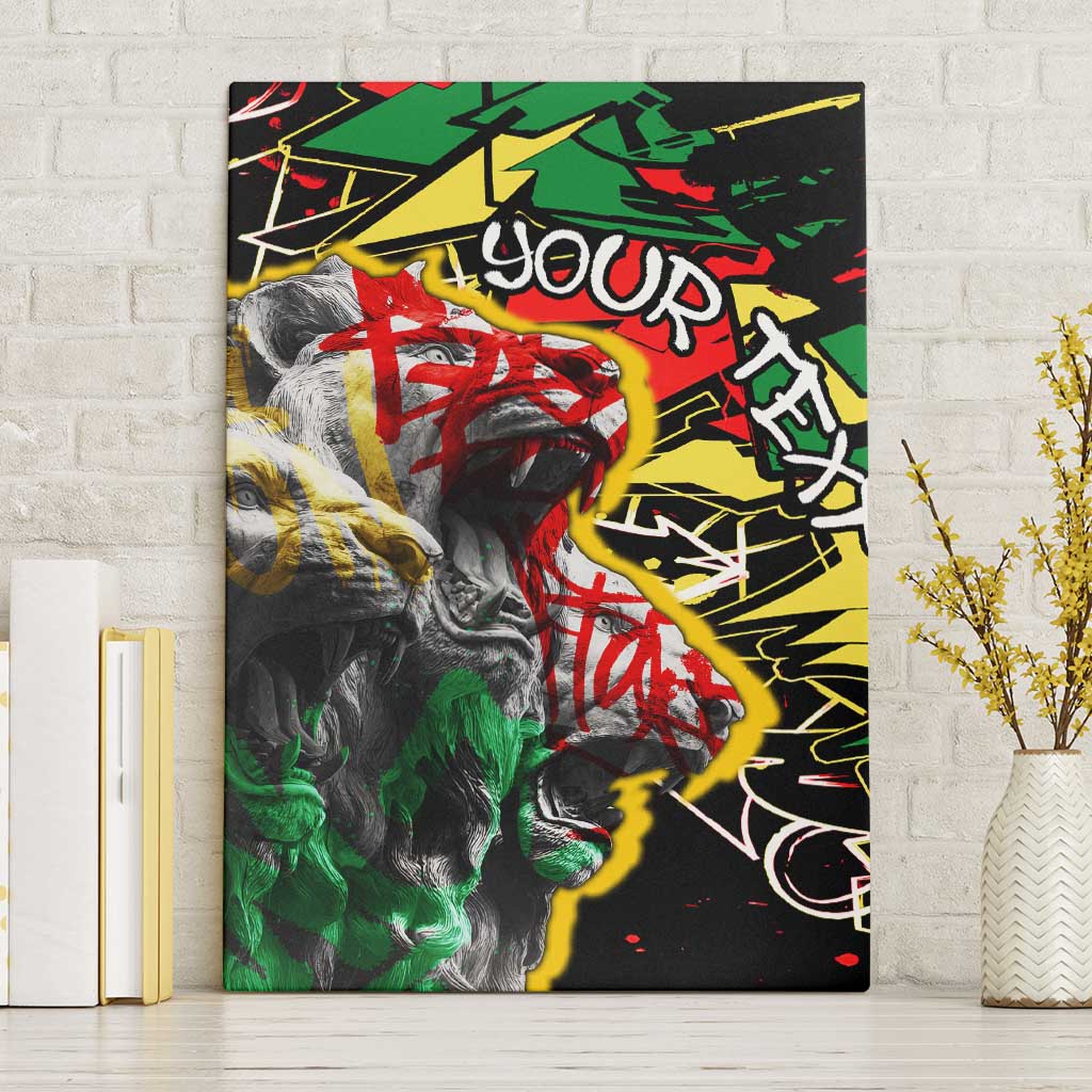 Lion King Africa Graffiti Street Art Canvas Wall Art Bold Text and Neon Colors Design - Wonder Print Shop