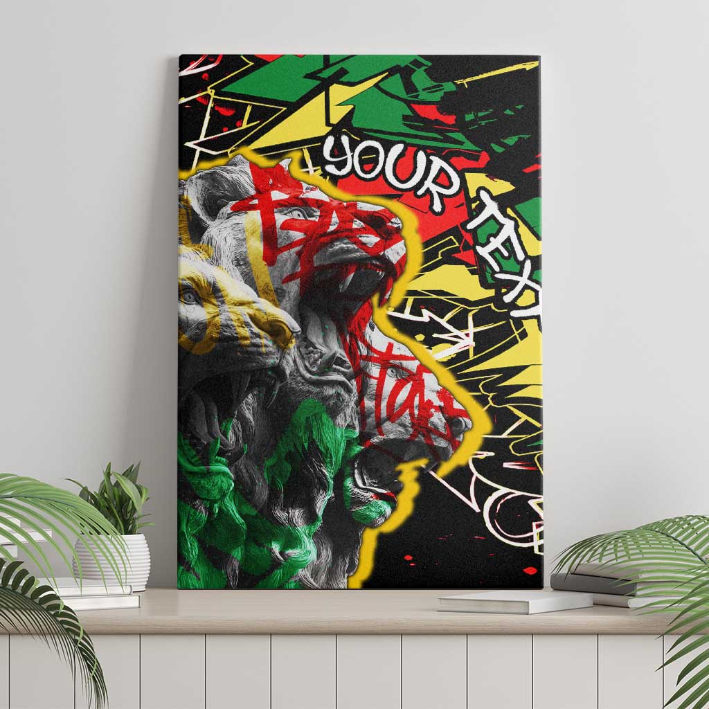 Lion King Africa Graffiti Street Art Canvas Wall Art Bold Text and Neon Colors Design - Wonder Print Shop