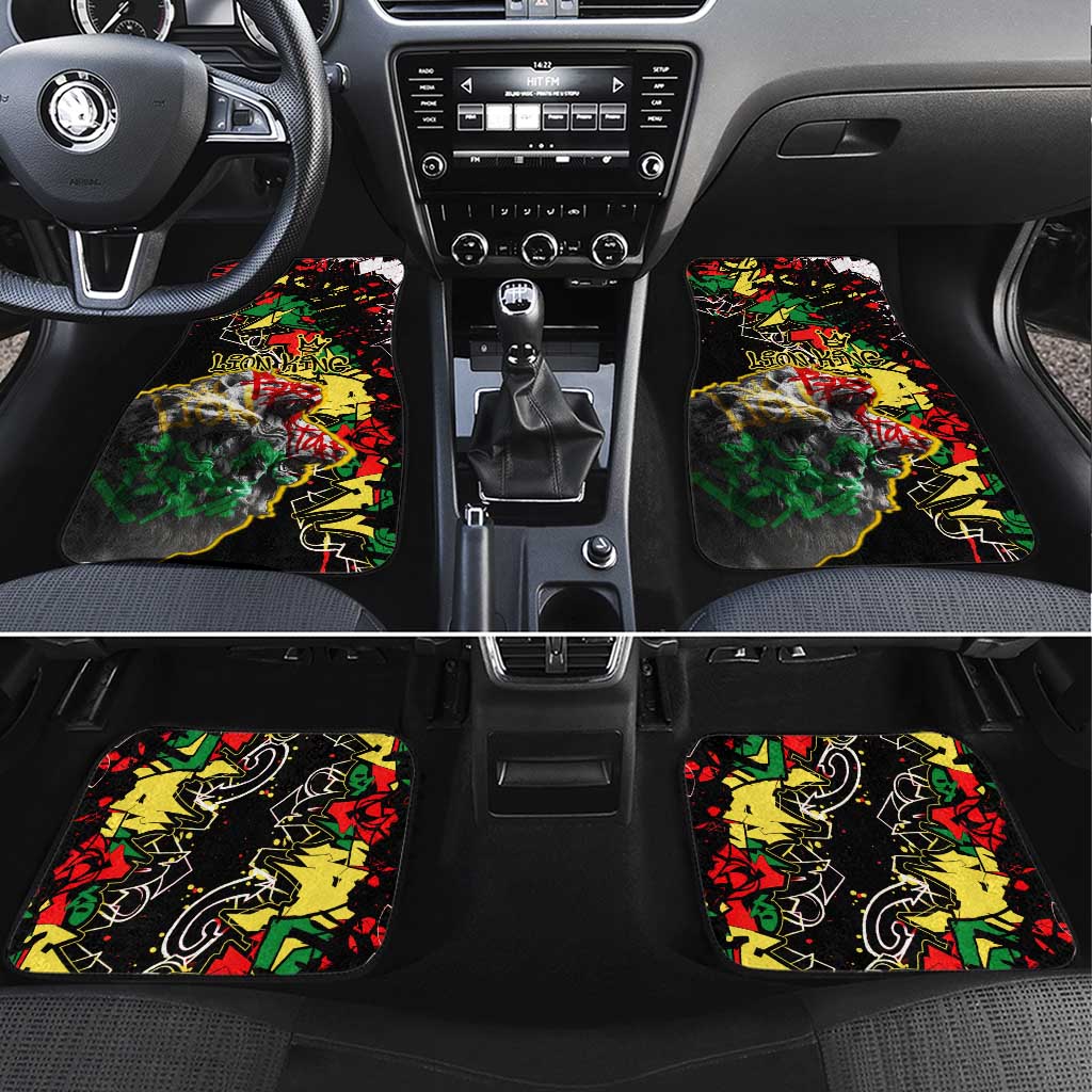 Lion King Africa Graffiti Street Art Car Mats Bold Text and Neon Colors Design - Wonder Print Shop