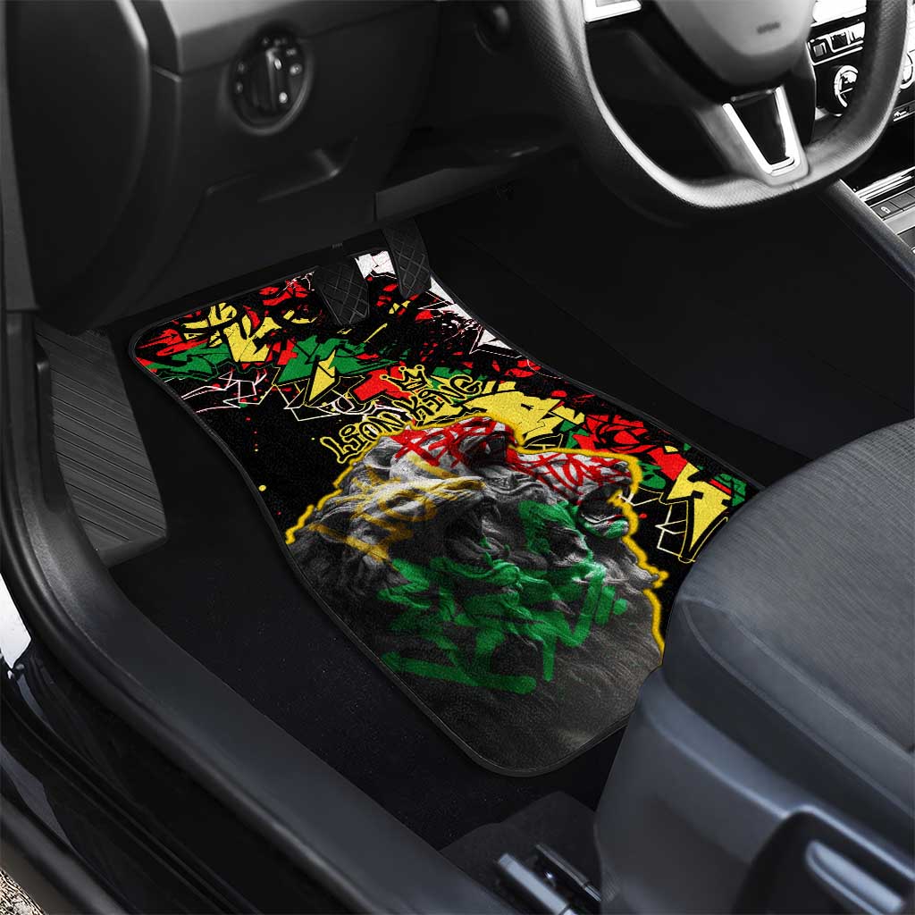 Lion King Africa Graffiti Street Art Car Mats Bold Text and Neon Colors Design - Wonder Print Shop