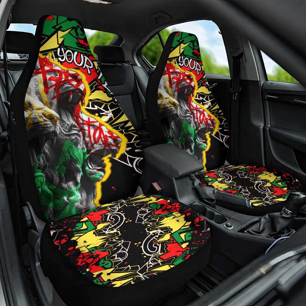 Lion King Africa Graffiti Street Art Car Seat Cover Bold Text and Neon Colors Design - Wonder Print Shop