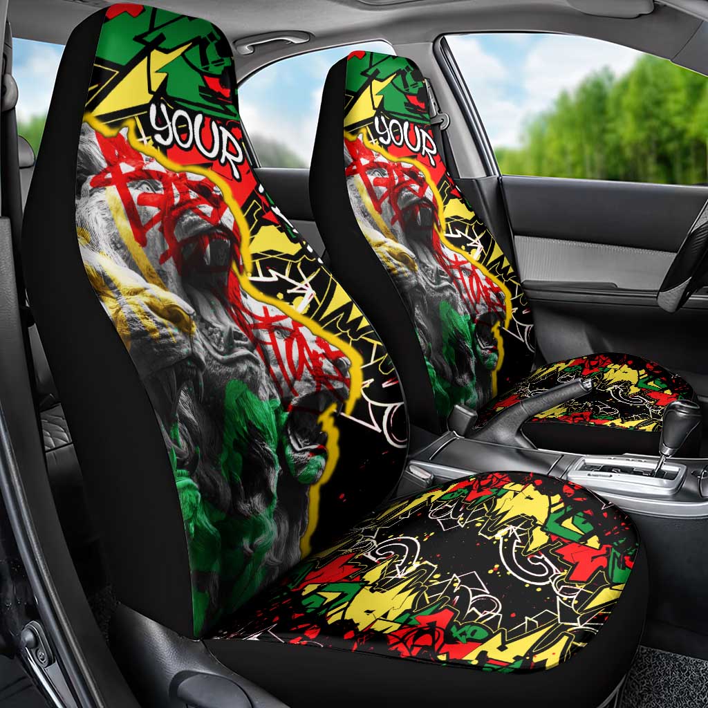 Lion King Africa Graffiti Street Art Car Seat Cover Bold Text and Neon Colors Design - Wonder Print Shop