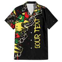 Lion King Africa Graffiti Street Art Family Matching Off The Shoulder Long Sleeve Dress and Hawaiian Shirt Bold Text and Neon Colors Design - Wonder Print Shop