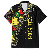 Lion King Africa Graffiti Street Art Family Matching Short Sleeve Bodycon Dress and Hawaiian Shirt Bold Text and Neon Colors Design - Wonder Print Shop