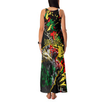 Lion King Africa Graffiti Street Art Family Matching Tank Maxi Dress and Hawaiian Shirt Bold Text and Neon Colors Design - Wonder Print Shop