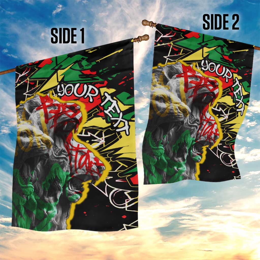 Lion King Africa Graffiti Street Art Garden Flag Bold Text and Neon Colors Design - Wonder Print Shop