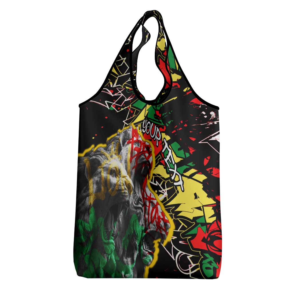 Lion King Africa Graffiti Street Art Grocery Bag Bold Text and Neon Colors Design - Wonder Print Shop