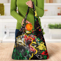 Lion King Africa Graffiti Street Art Grocery Bag Bold Text and Neon Colors Design - Wonder Print Shop
