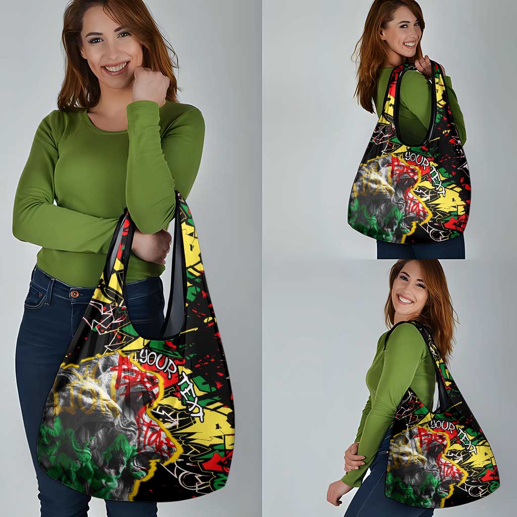 Lion King Africa Graffiti Street Art Grocery Bag Bold Text and Neon Colors Design - Wonder Print Shop
