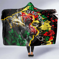 Lion King Africa Graffiti Street Art Hooded Blanket Bold Text and Neon Colors Design - Wonder Print Shop