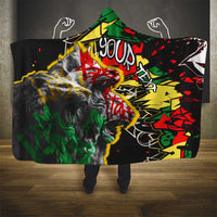 Lion King Africa Graffiti Street Art Hooded Blanket Bold Text and Neon Colors Design - Wonder Print Shop