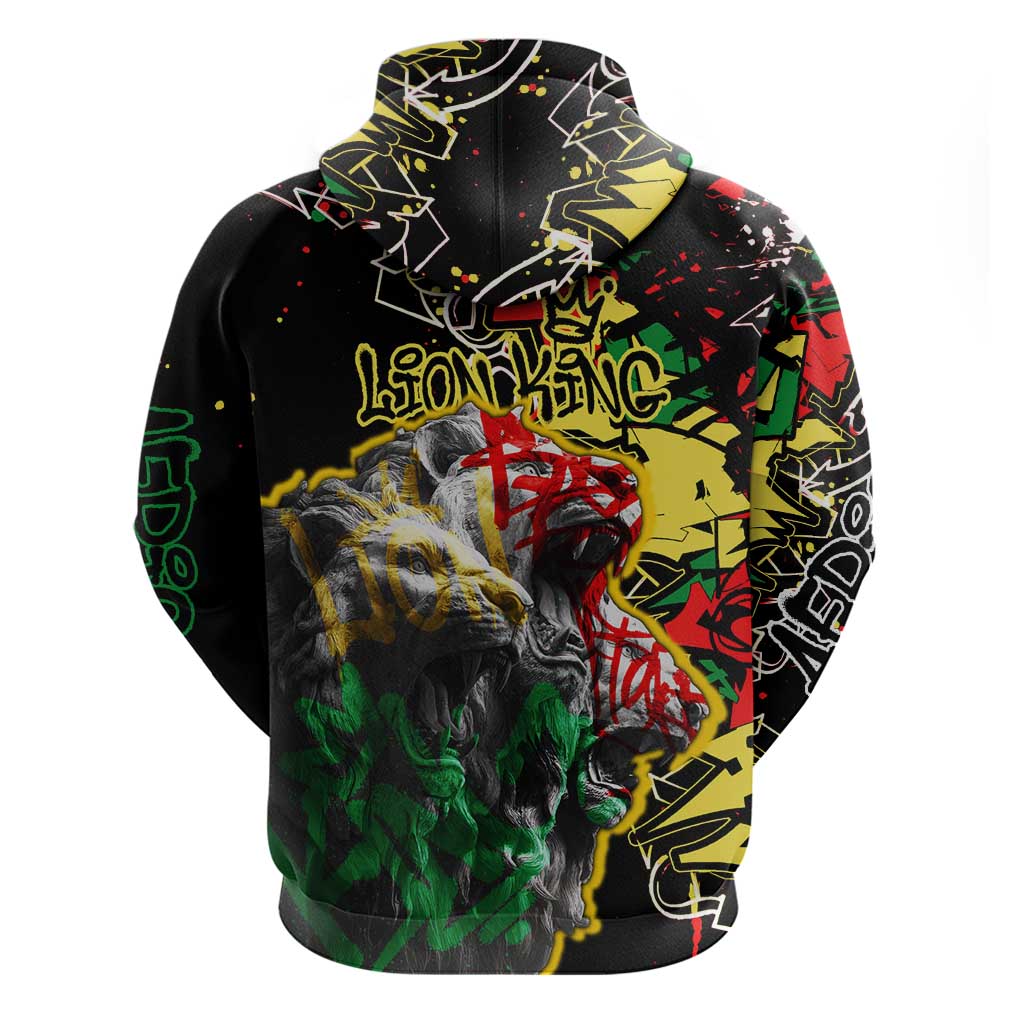 Lion King Africa Graffiti Street Art Hoodie Bold Text and Neon Colors Design - Wonder Print Shop