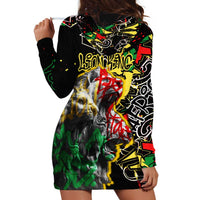 Lion King Africa Graffiti Street Art Hoodie Dress Bold Text and Neon Colors Design - Wonder Print Shop