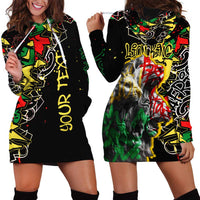 Lion King Africa Graffiti Street Art Hoodie Dress Bold Text and Neon Colors Design - Wonder Print Shop